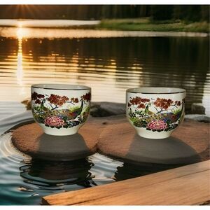 Japanese‎ Peacock. Sake Tea Cup Set Of 2